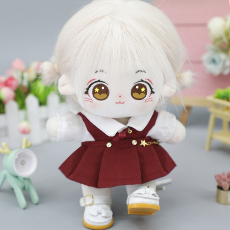 Hot 20cm Custom Cotton Stuffed Doll College Lolita Dress Plush Toy Kpop Doll for Girl