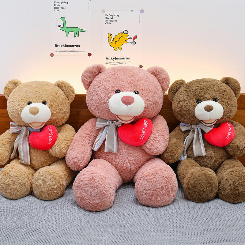 Custom Teddy Bear Plush Heart Stuffed Animal Soft Toy Promotional Gift Manufacturer