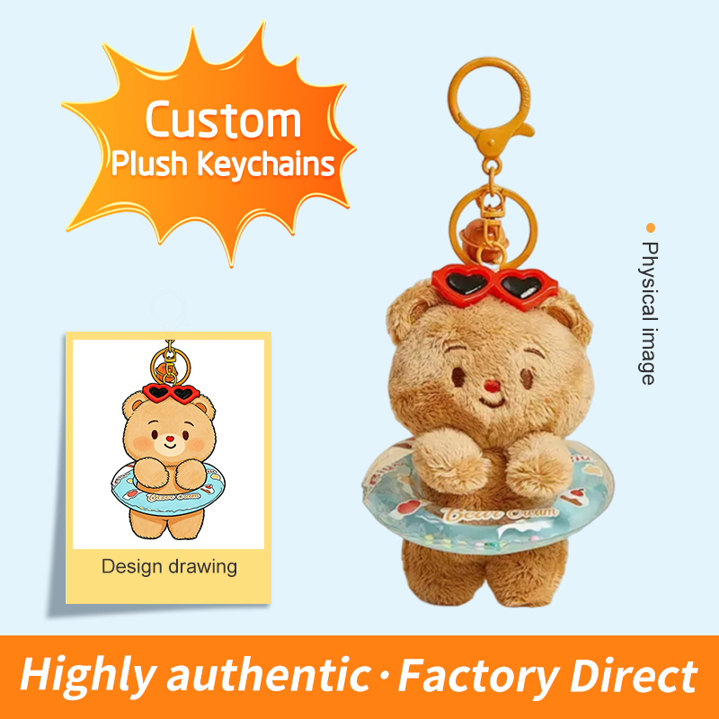 Custom Plush Keychain Soft Stuffed Toy Keyring Cotton Cloth OEM ODM Promotion Gift Custom Plush Character