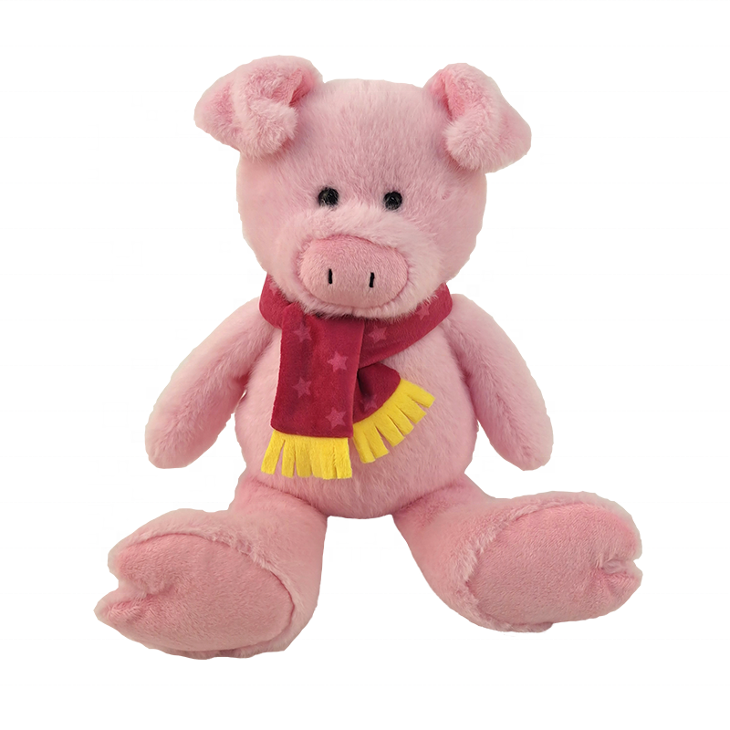 Shanghai Oriland 7.87" Customized Kids Gift Plush Bunny Knitted Frog Dog Pig Cow Sheep Stuffed Animal Toys With Scarf for Kids