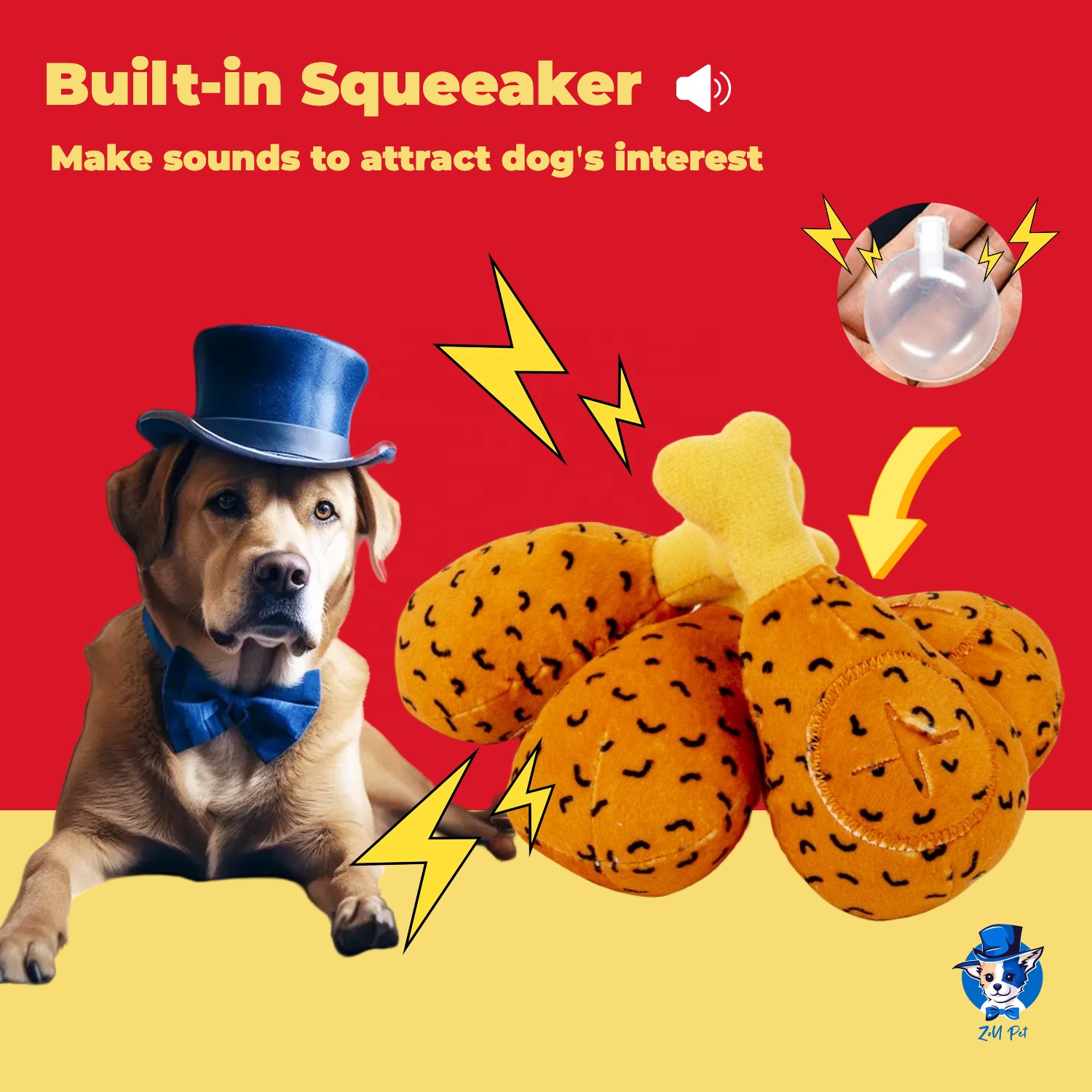In Stock Plush Enrichment Dog Squeak Toys Fried Chicken Legs Pizza Snuffle Squeaky Puzzle Cognitive Toys for Dogs