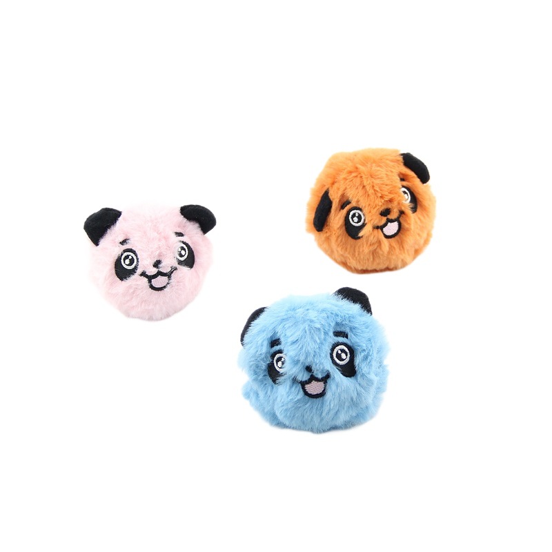 New Elastic Ball Plush Toy Cute Fun Panda Cartoon Bounce Jump Ball 0-10cm Color Box Packaging Wholesale