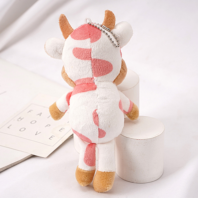Handmade Cotton Plush Toy Keychain Animal Design Customizable Color Logo Cute Pendant Schoolbag Car Promotional Gift Flocking