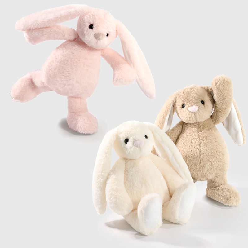 OEM Custom Soft Plush Toy Bunny Rabbit Dolls New Design Cartoon Stuffed Animal Birthday Unisex Wholesale Gift with Long Ears