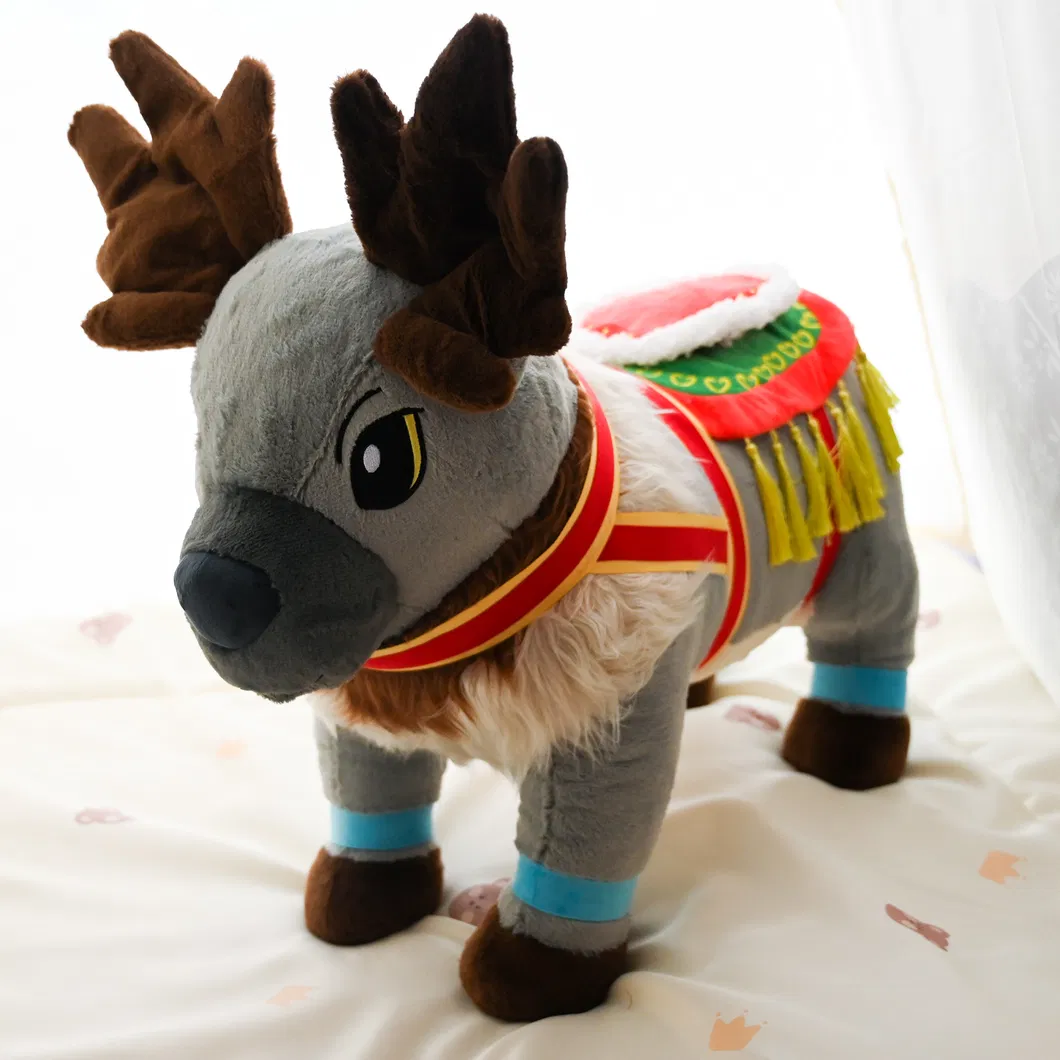 Christmas Musical Likelife Elk Animal Plush Toy Gift Personalized Custom Giant Plush Reindeer for Decoration