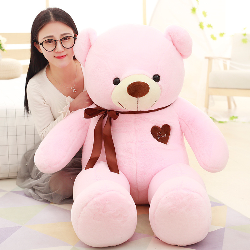 Wholesale Big Size T-shirt Teddy Bear Plush Pillow Toy with Ribbon Soft Stuffed Kawaii Plushies Toys for Gift