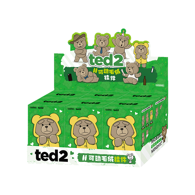 For Pop Mart Original Ted2 Bear Series PVC Blind Box Plush Doll Cute Keychain Toy and Home Decorations for Holidays and