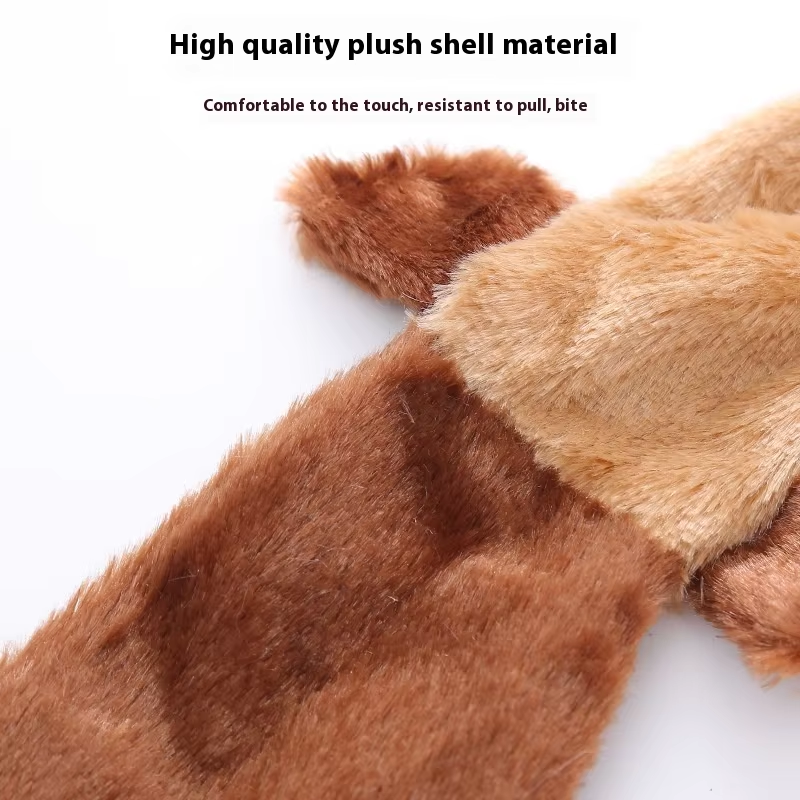 Best-Selling Unisex Interactive Dog Toys Bite-Resistant Long Plush Shell Bear Design Stress Relief Animal Stuffed Pets Supplies