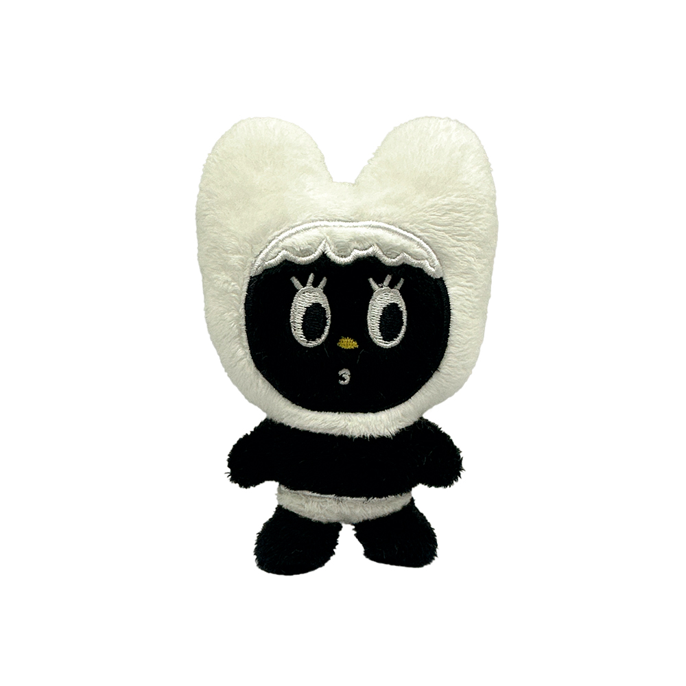 Customized Lovely Black Rabbit Plush Doll Soft Safe Eco-Friendly Material Embroidered Logo Machine Washable for Baby
