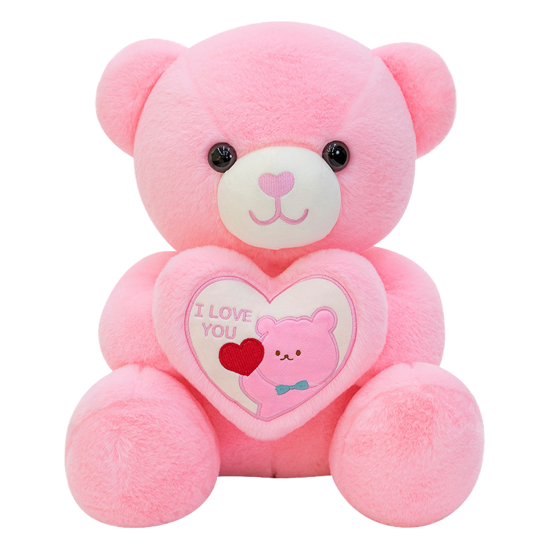 Custom Fat Bear Stuffed Animal Giant Teddy Bear Plush Toy Wedding Comforter Mesh Lining Washed Finish Pink and Blue