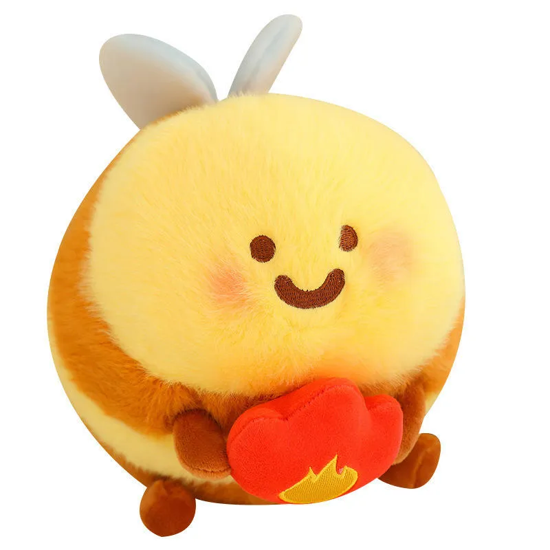 Custom Bee Plush Toy Fluffy Soft Cartoon Doll Sleeping Accompany Stuffed Animal Doll Plush for Children