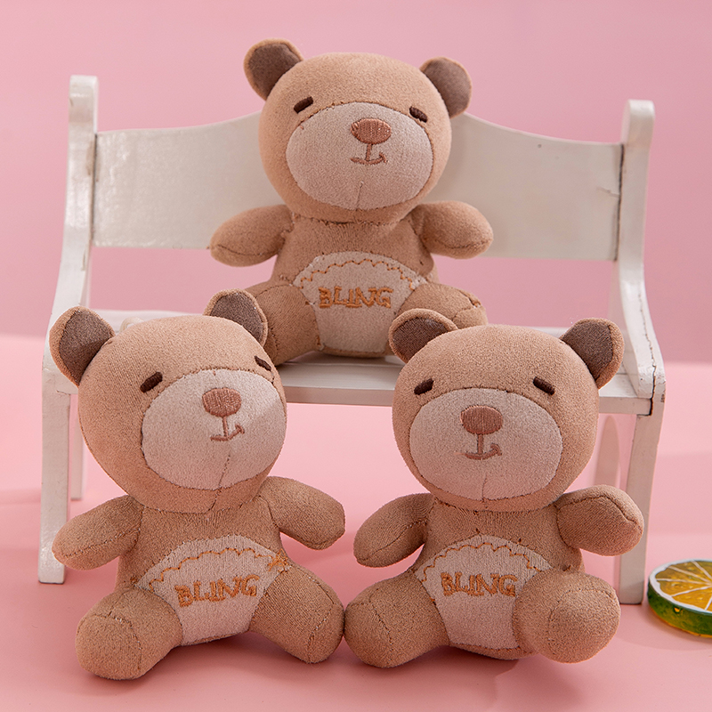 Wholesale Cute Mini Keychain Plush Toys Kawaii Backpack Pendant Stuffed Cute Bear Keychains