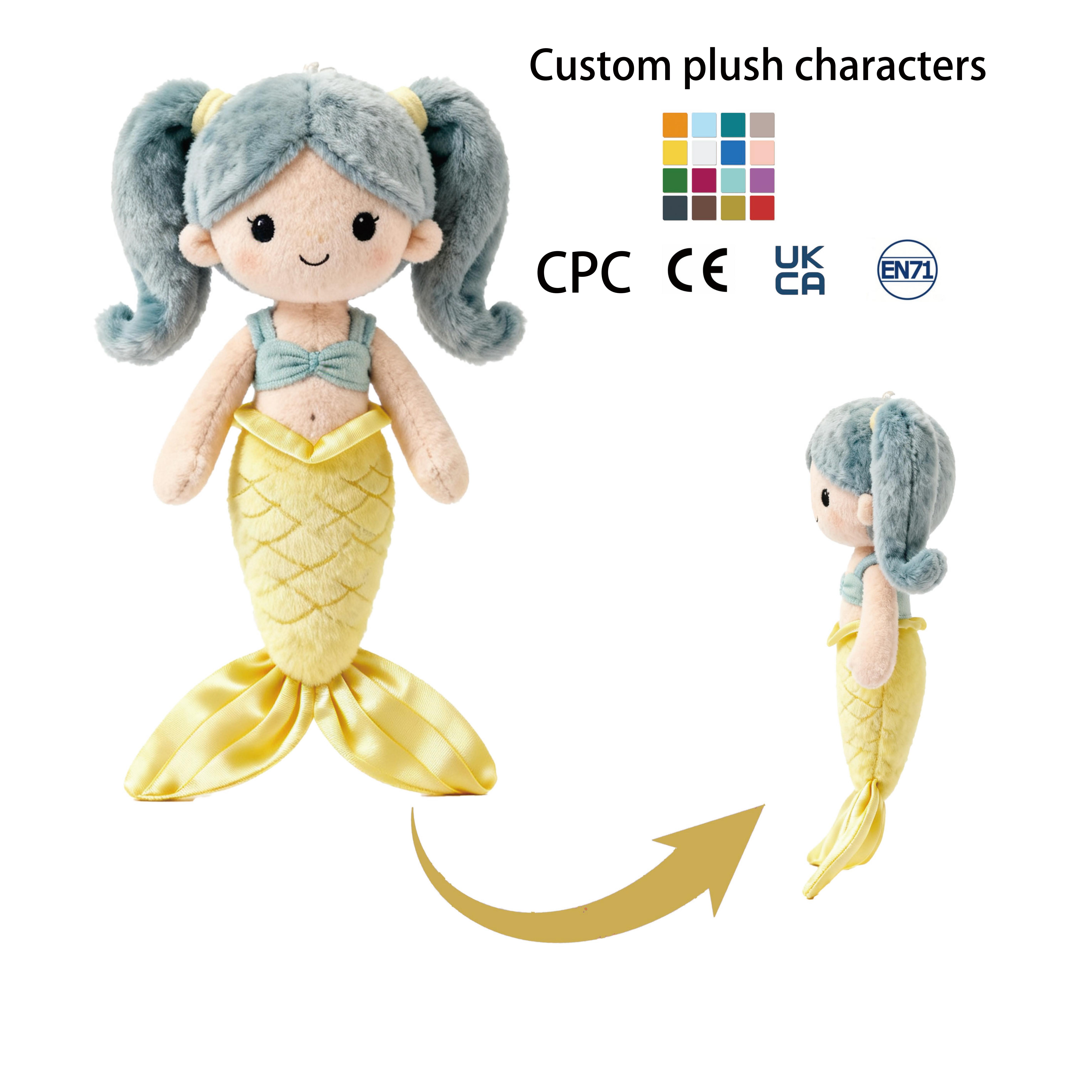 Custom Plush Princess Doll Cartoon Stuffed Animal Soft Peluches Character Personalized Kids Birthday Gift for Children