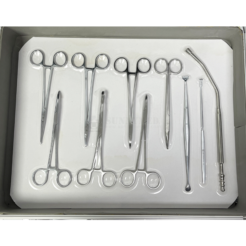 Sy-Xn05 Tonsil Scissors Crile Forceps Curettes Surgical Instrument Adenotonsillectomy Set