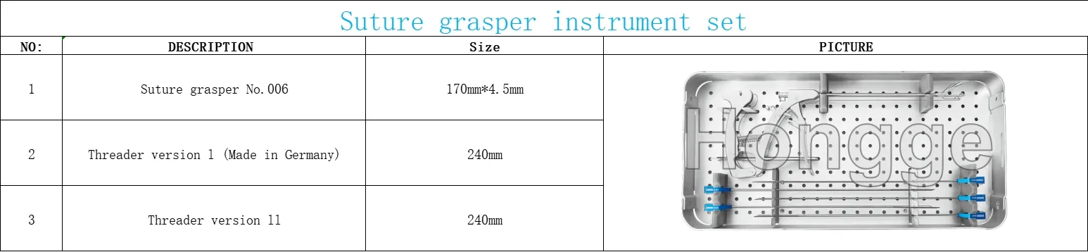 Orthopedic Holding Forceps Suture Grasper Instrument Set