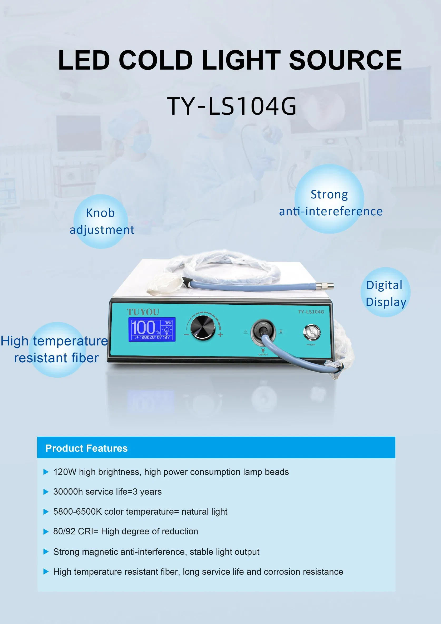 Medical Endoscope Camera System 1080P 1/2.8" CMOS with Endoscopy LED Light Source