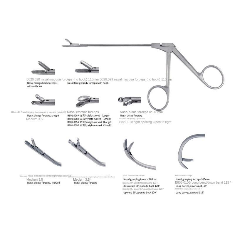 Ent Surgical Instruments Set Bone-Biting Forceps, Tissue Scissors, and Nasal Mucosa Knife