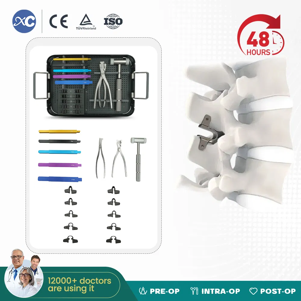 OEM Bone Surgery Orthopedic Tlif Peek Cage Surgical Interspinous Spacer Instrument Set