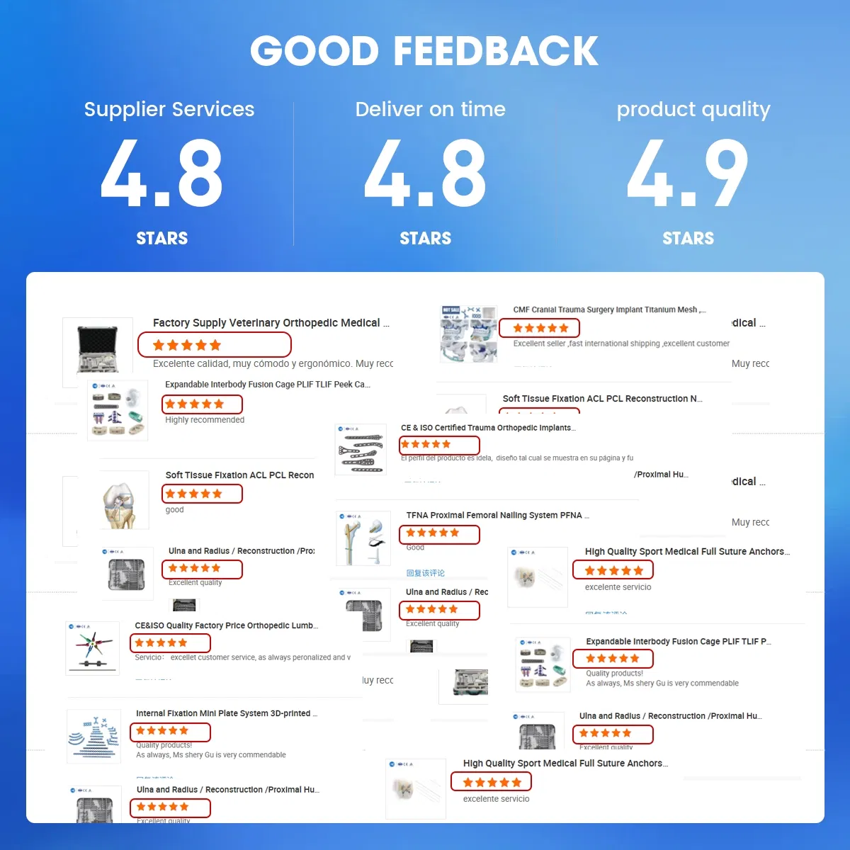 OEM Bone Surgery Orthopedic Tlif Peek Cage Surgical Interspinous Spacer Instrument Set