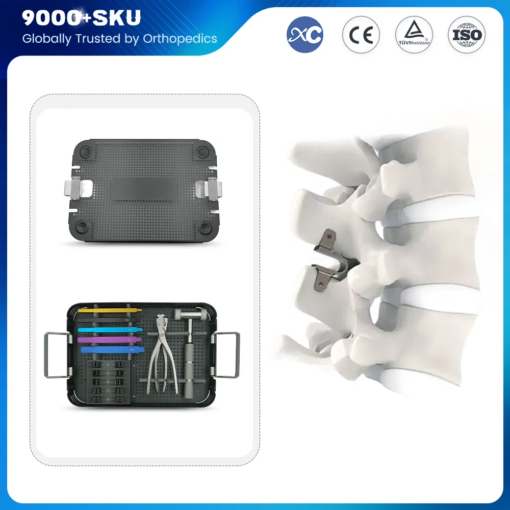 OEM Bone Surgery Orthopedic Tlif Peek Cage Surgical Interspinous Spacer Instrument Set