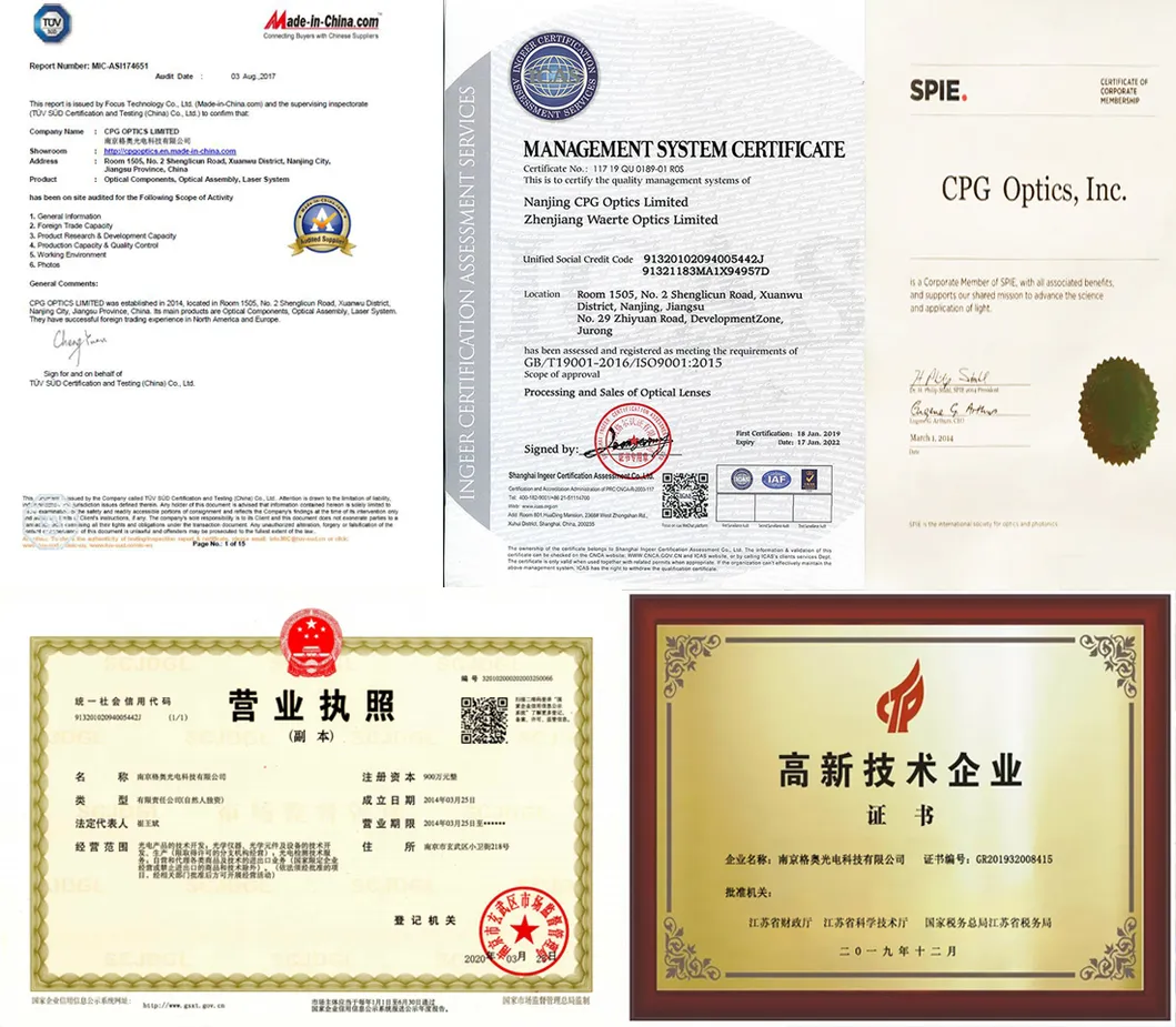 Certificates and Patents