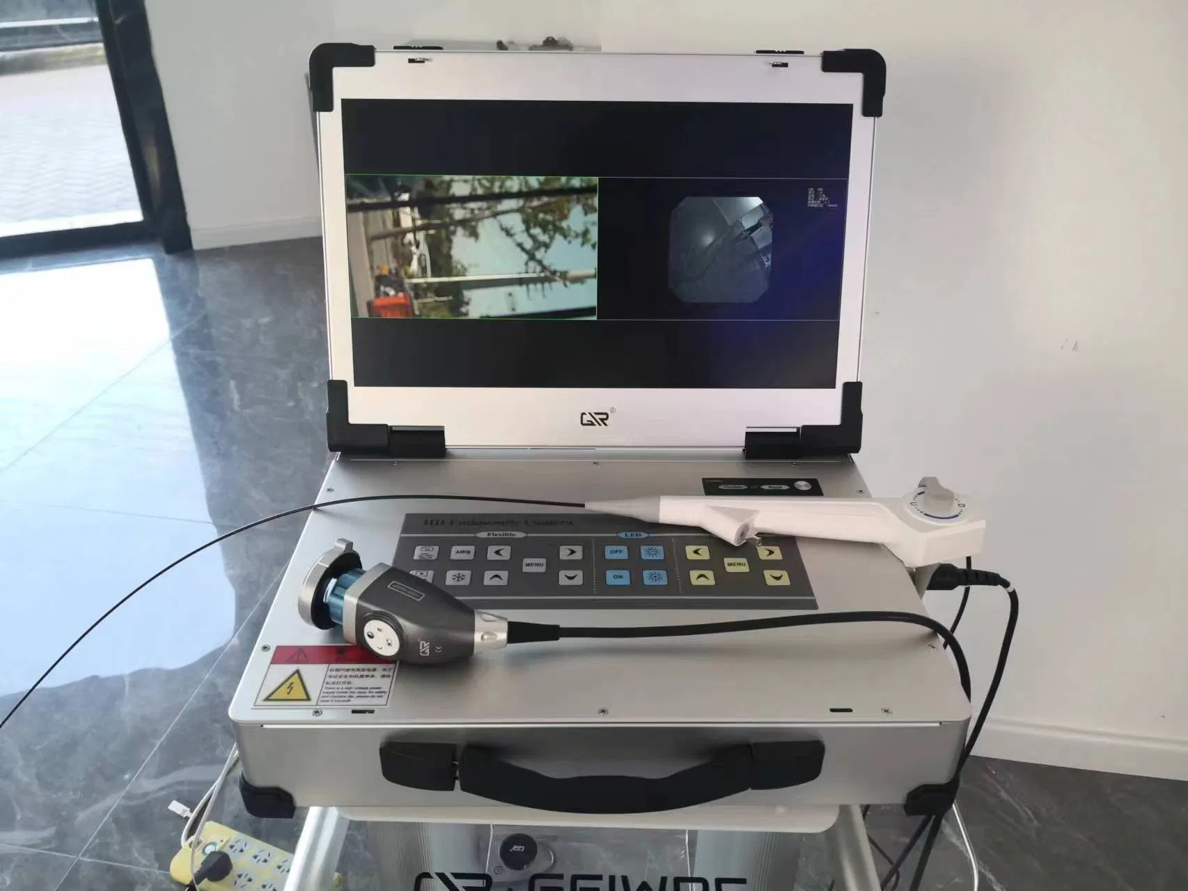 Flexible and Rigid Endoscopic Camera System with White Balance and Video Recording