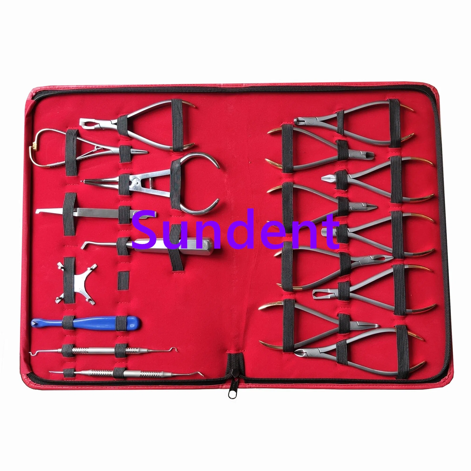 High Quality Dental Instrument Kit with Stainless Steel 304 18 PCS/Set Dental Tweet Pliers