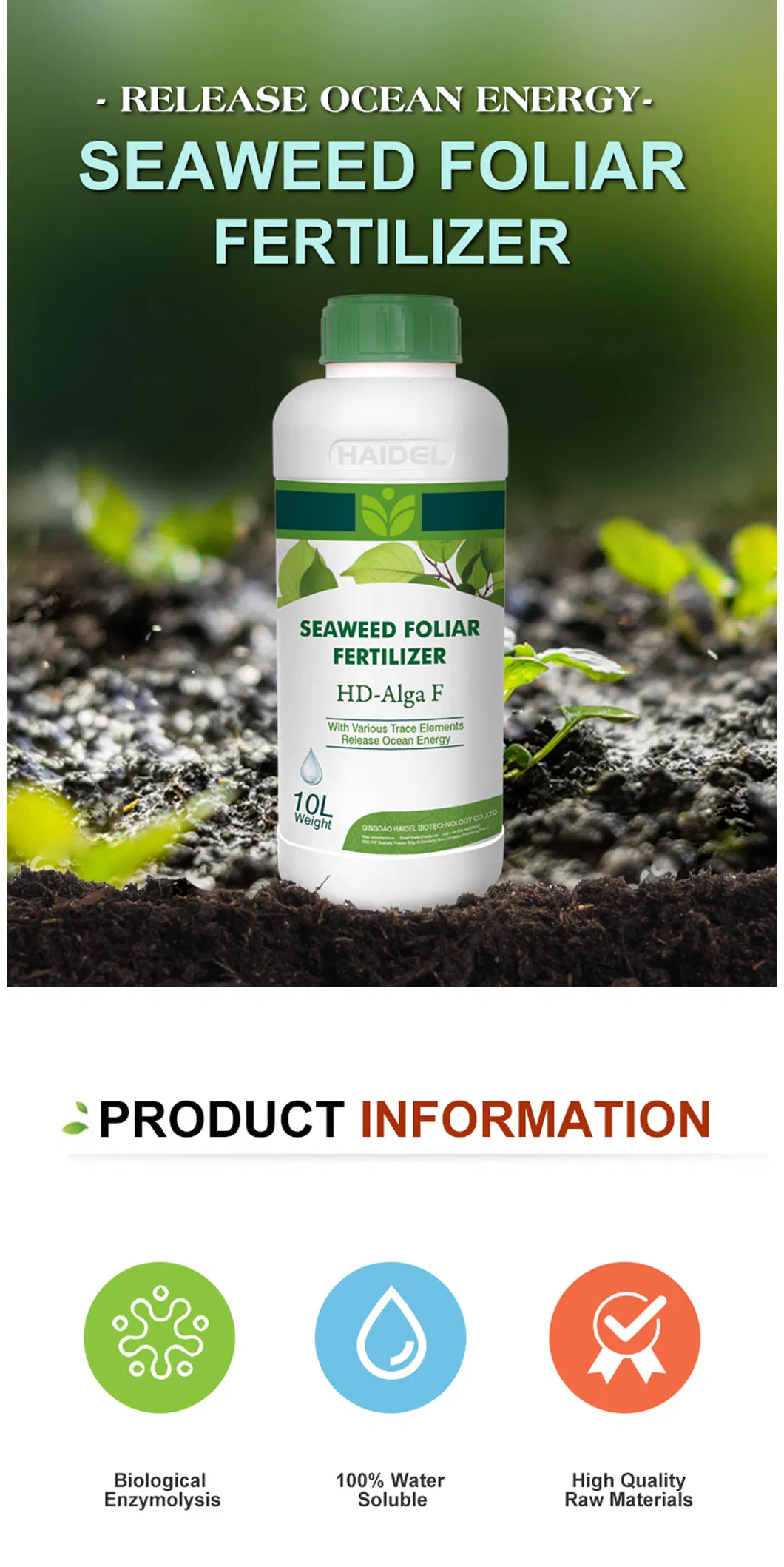 Seaweed Extract Organic Liquid Foliar Fertilizer