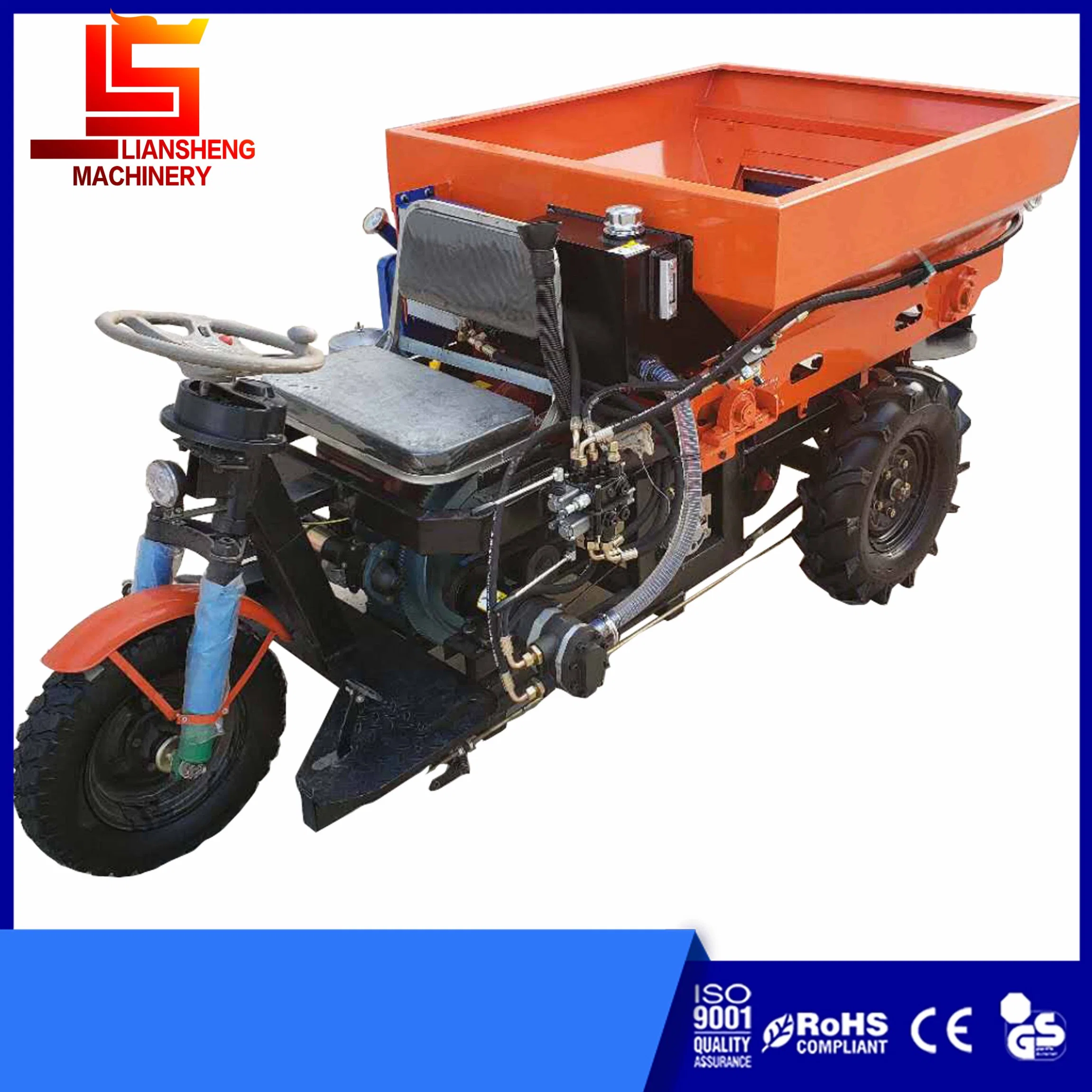 18 Horsepower Power Farmyard Manure Spreader, Self-Propelled Manure Spreader, Organic Manure Spreader Before Planting Field Seedlings