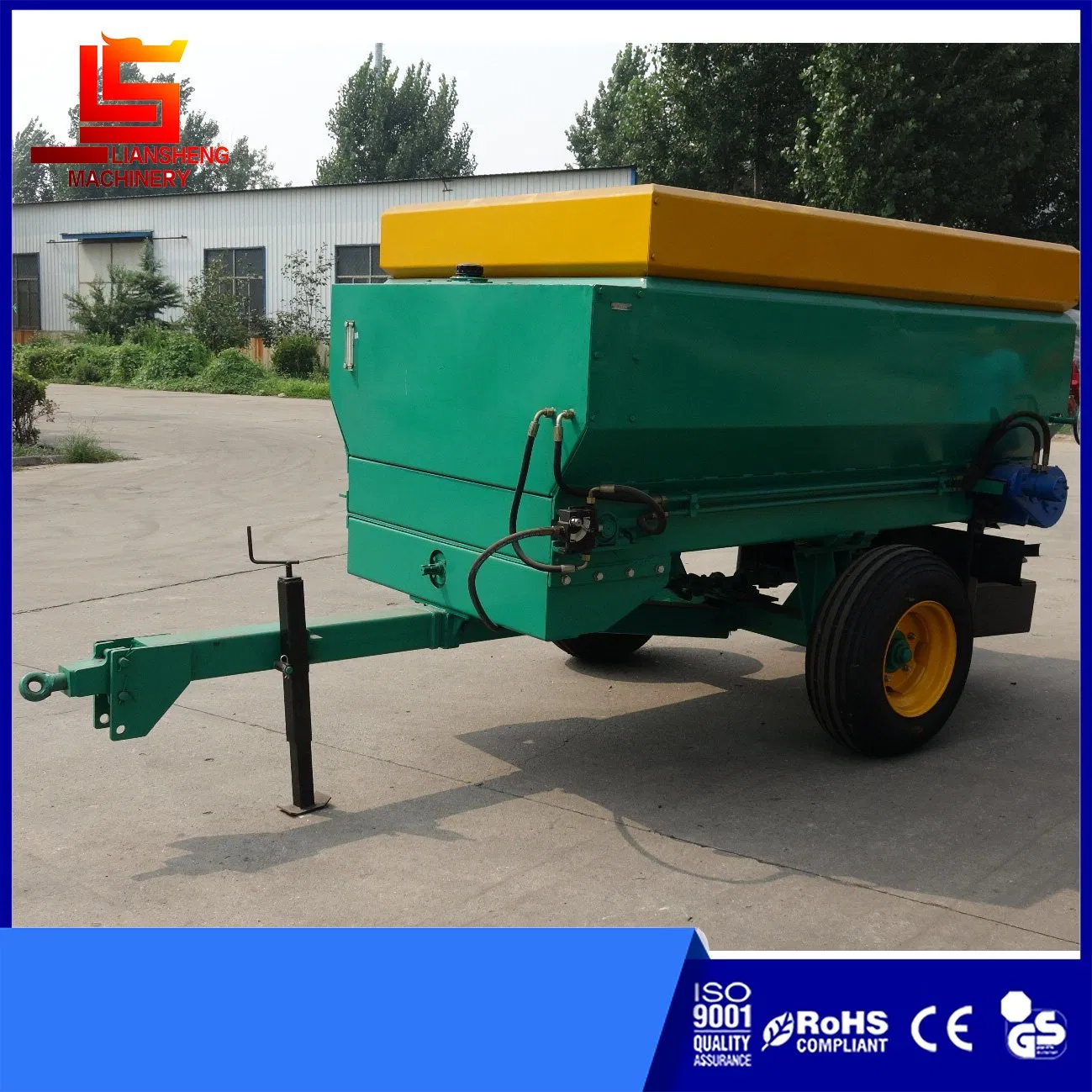 Manure Spreader Tractor Trailed Double Transmission Chains Farmyard Manure Spreader Large Fertilizer Spreading Machine