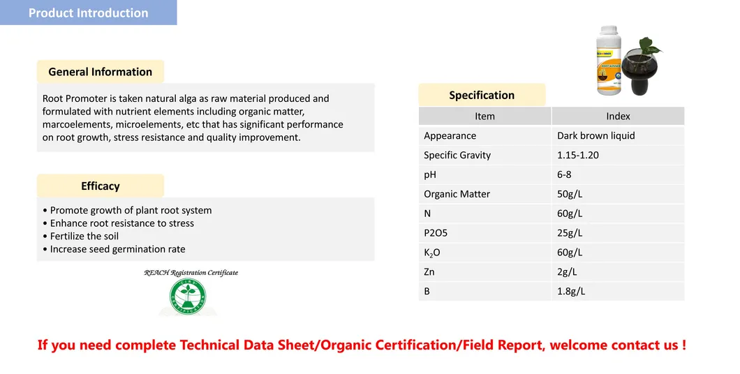Root Fertilizer, Root Promoter and Stimulator