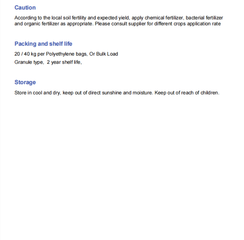 Biological Organic Fertilizer -Enhance Soil Fertility and Reduce The Use of Inorganic NPK Fertilizers