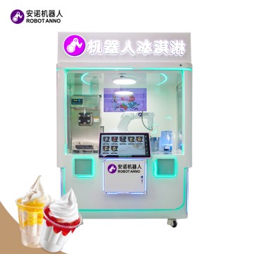 Enclosed Robot Ice Cream Machine — 6-Axis Robotic Arm Model