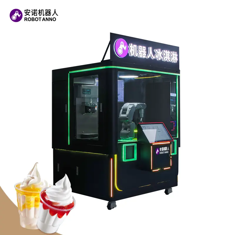 High-Quality Enclosed robot ice cream machine (6-axis robotic arm model)--Robot Ice Cream Kiosk Supplier, Suppliers