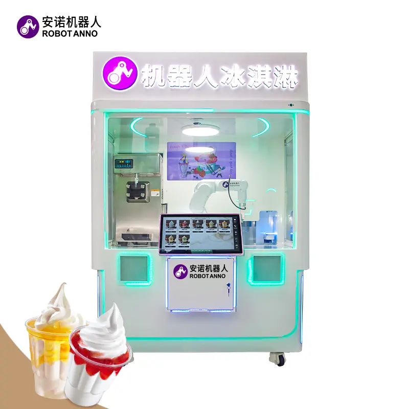 High-Quality Enclosed robot ice cream machine (6-axis robotic arm model)--Robot Ice Cream Kiosk Supplier, Suppliers