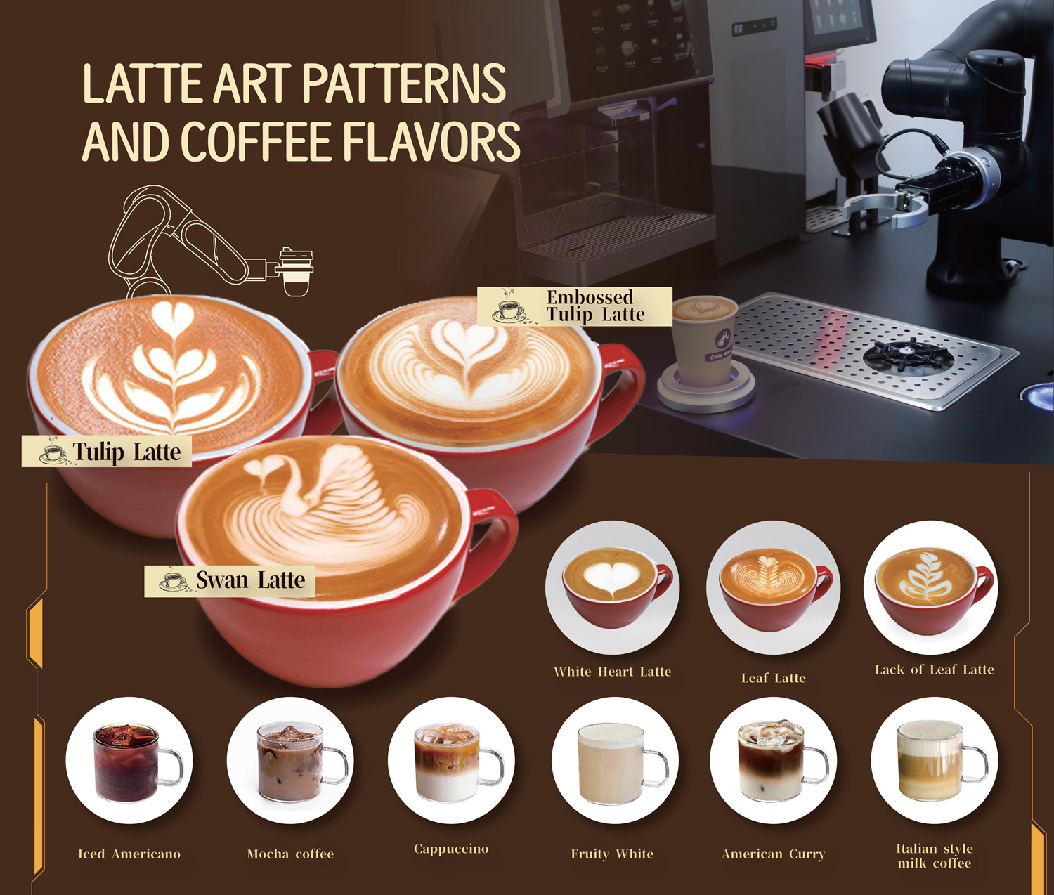 Open robot latte art coffee bar 9