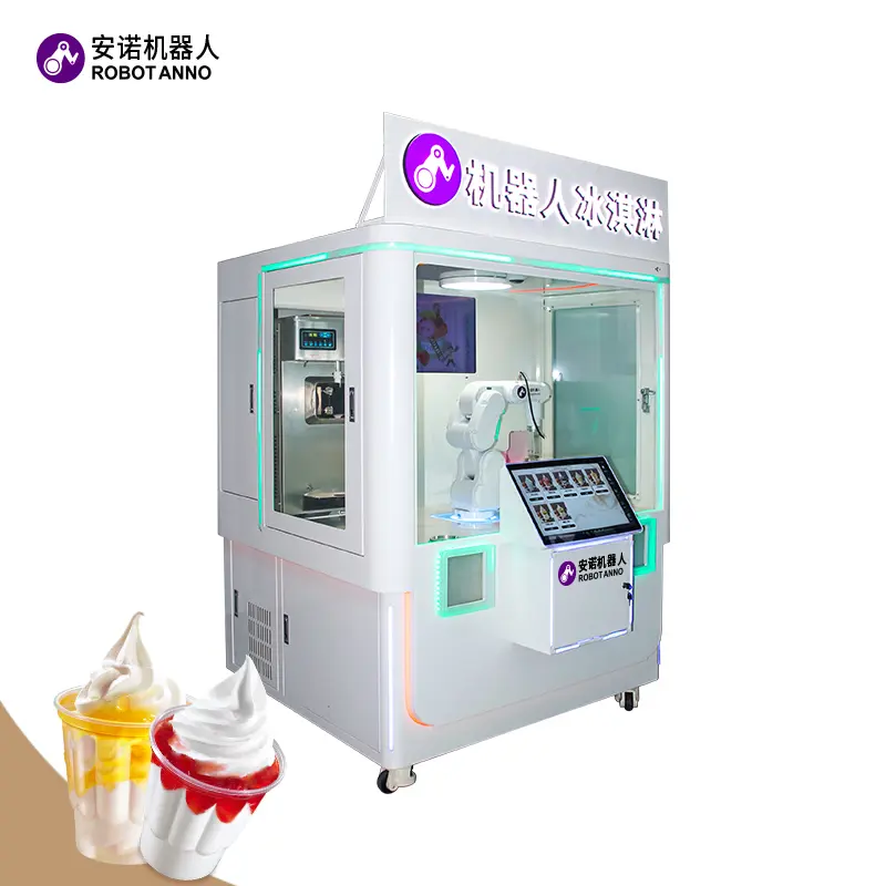 High-Quality Enclosed robot ice cream machine (6-axis robotic arm model)--Robot Ice Cream Kiosk Supplier, Suppliers