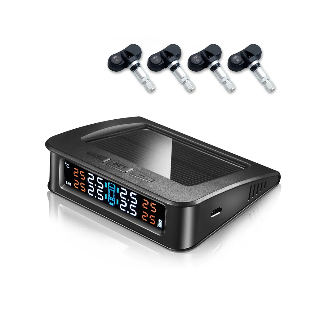 Solar Power Tire Pressure Monitoring System 4 PCS Internal Sensor TPMS Tire Pressure Monitor
