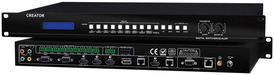 Digital Conference System 9 in 2 out Media Presentation Scaler Signal Switcher