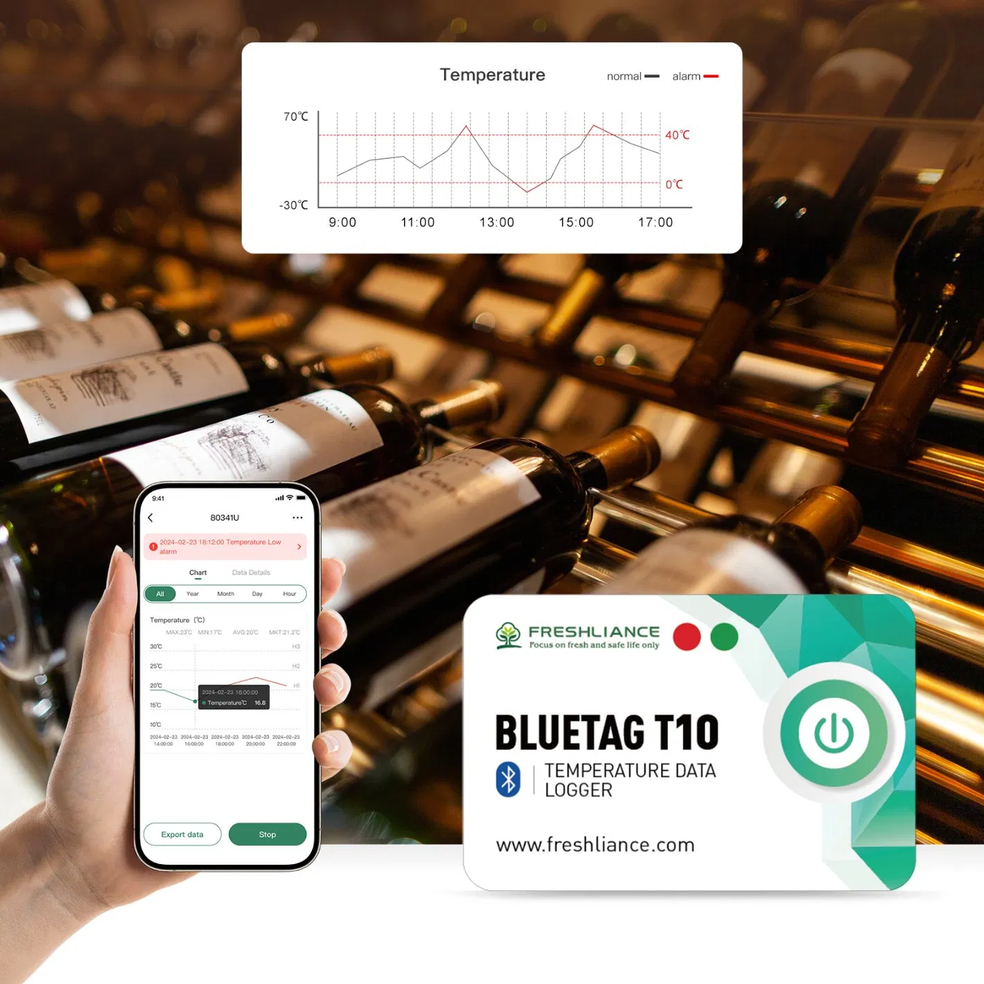 Bluetooth Temperature Logger Bluetag T10 Wireless Temperature Data Collection Device