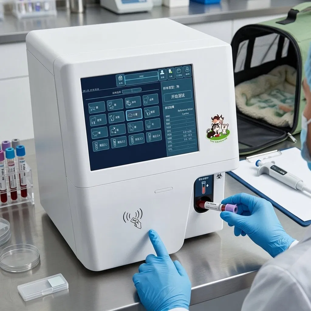 Fully Automated 3 Part Veterinary Hematology Analyzer/Full Blood Count Auto Blood Analyzer Integrated Blood Testing System Laboratory Equipment