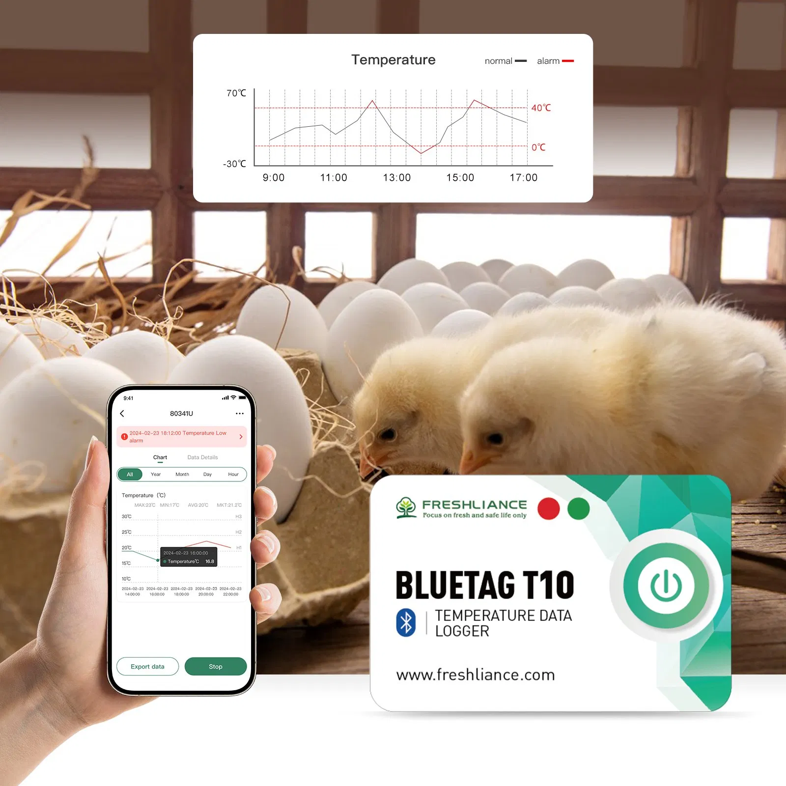 Bluetooth Temperature Logger Bluetag T10 Wireless Temperature Data Collection Device