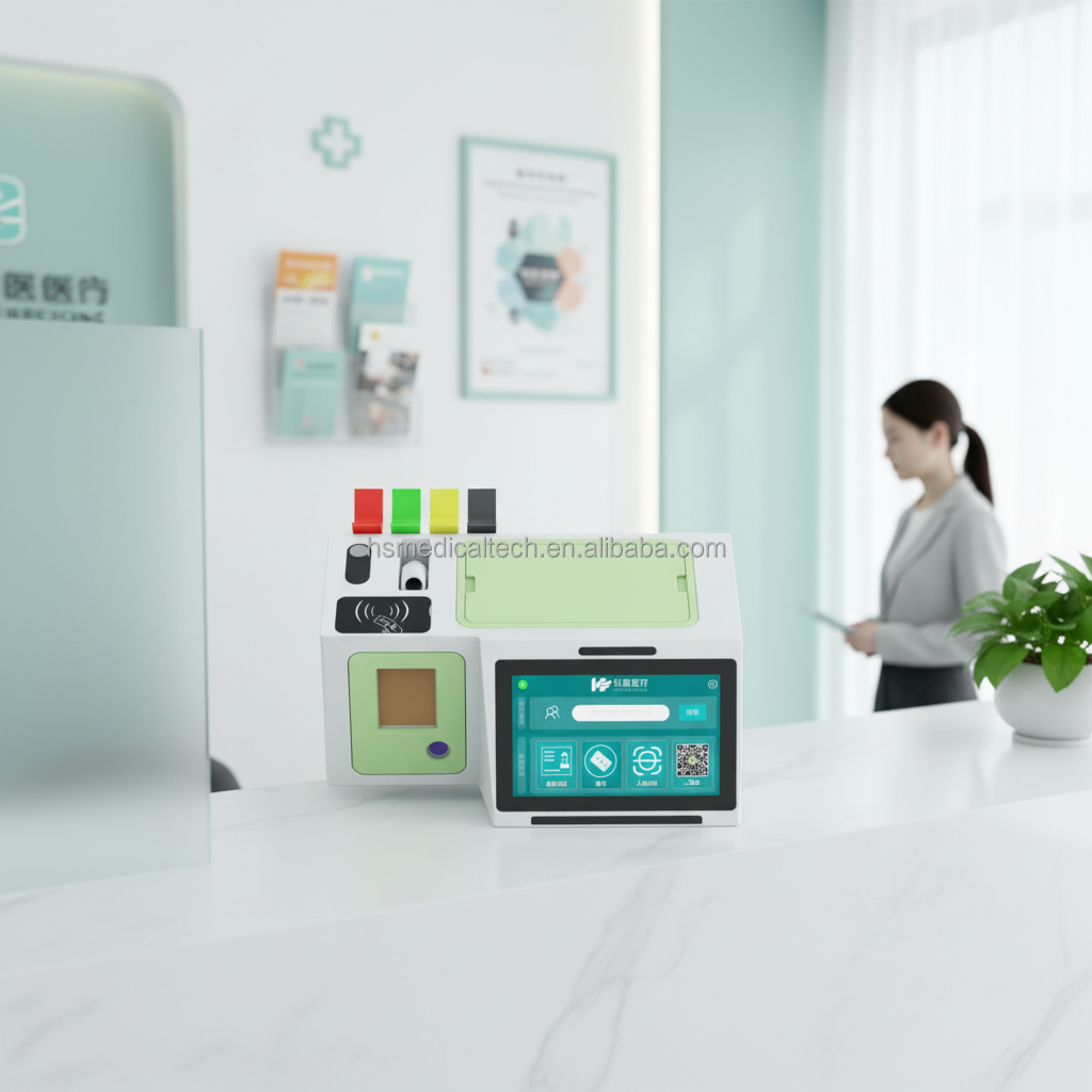 Huasheng Medical Real-time Advanced AI Assessment Portable Android Digital Telemedicine BMI Scale Healthcare Kiosk HS-S10