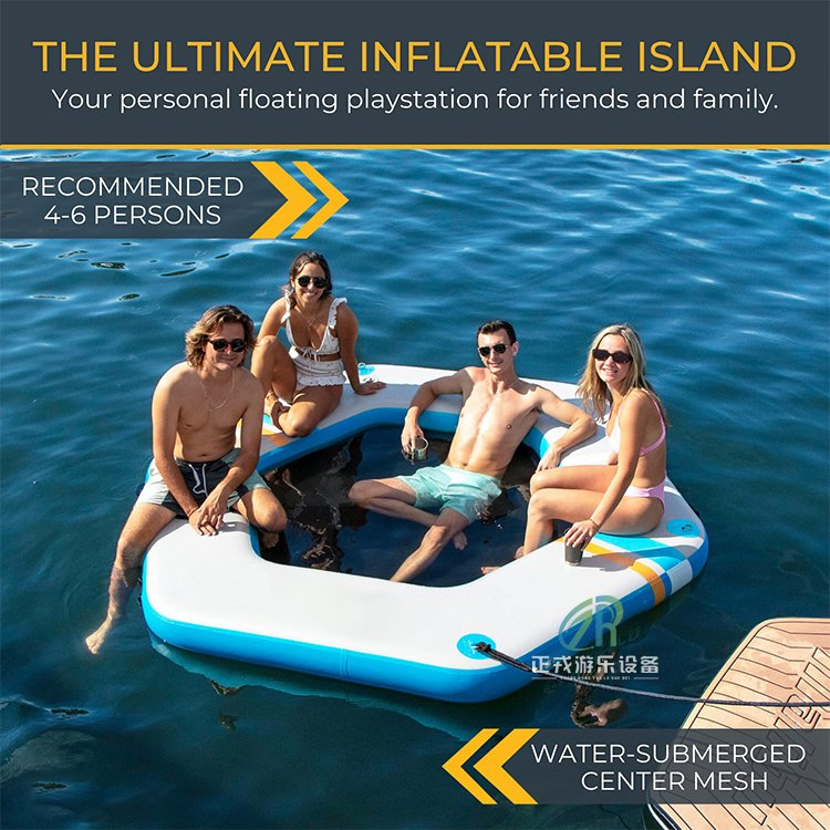 Custom PVC Hexagon Water Inflatable Floating Platform for Leisure