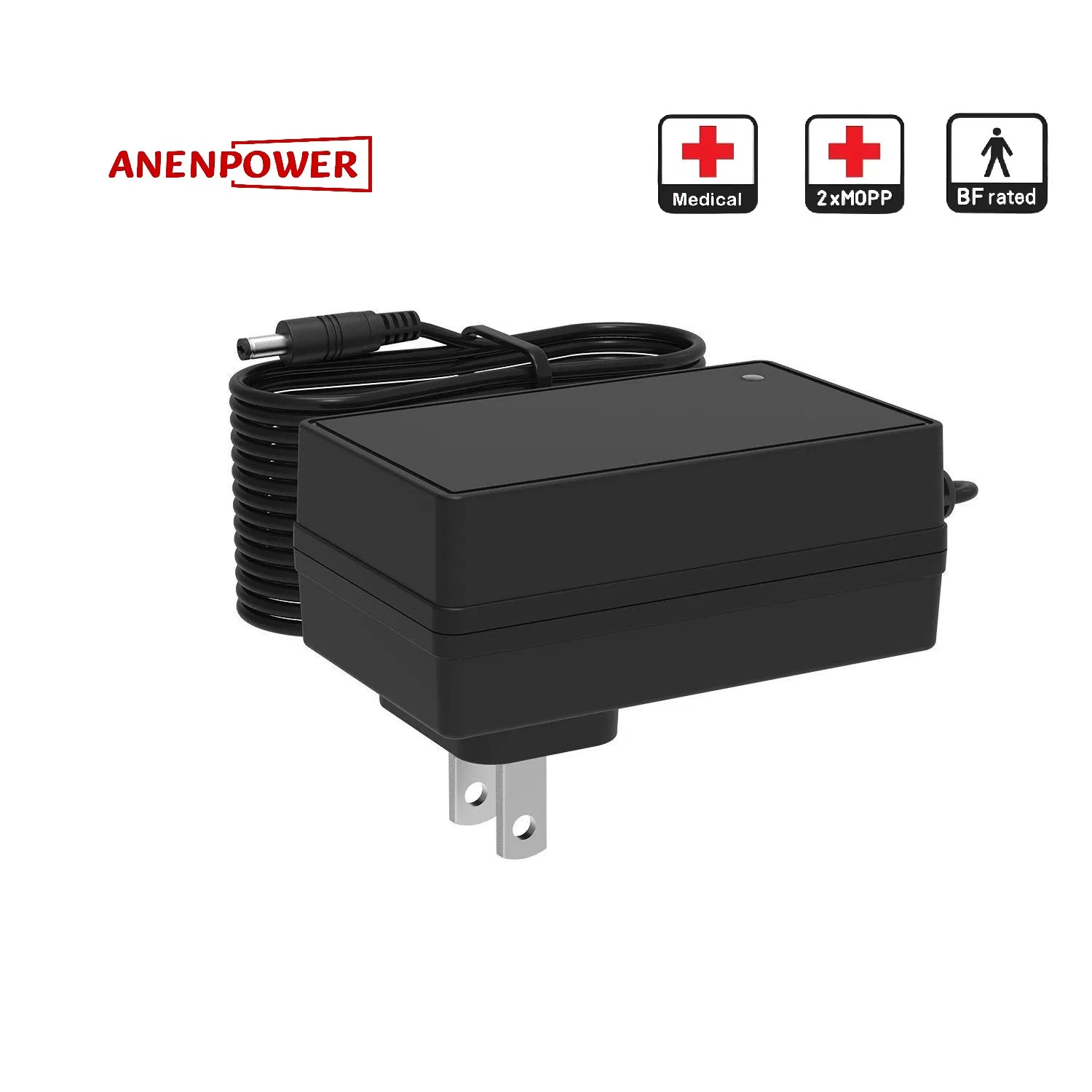 Us Plug 12V 3A Medical Power Adapter Low Leakage Current for Vital Signs Monitors