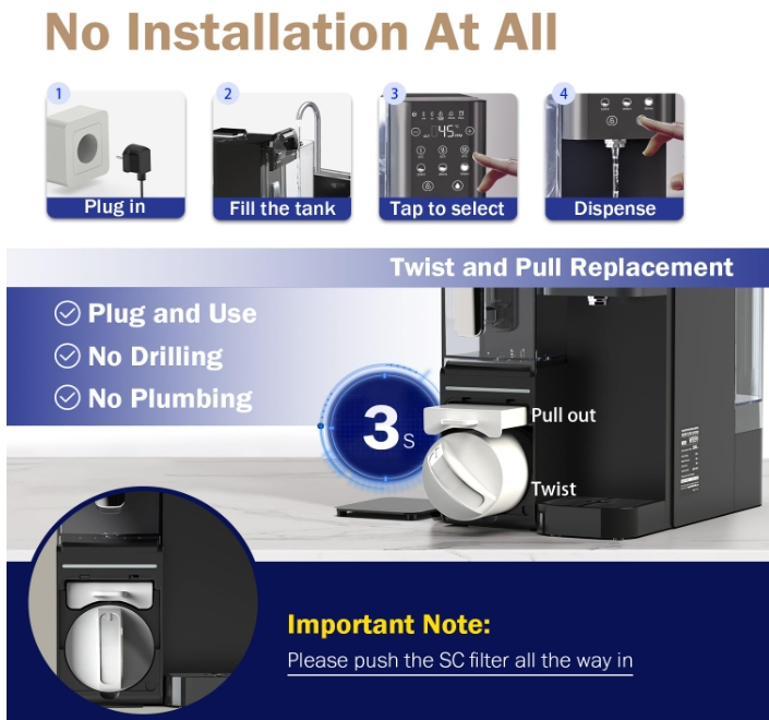 Advanced UV Countertop Water Filter System with TDS Monitoring