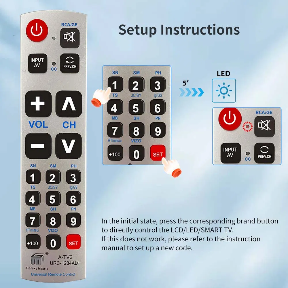 Universal Remote Model A-TV2 View 9
