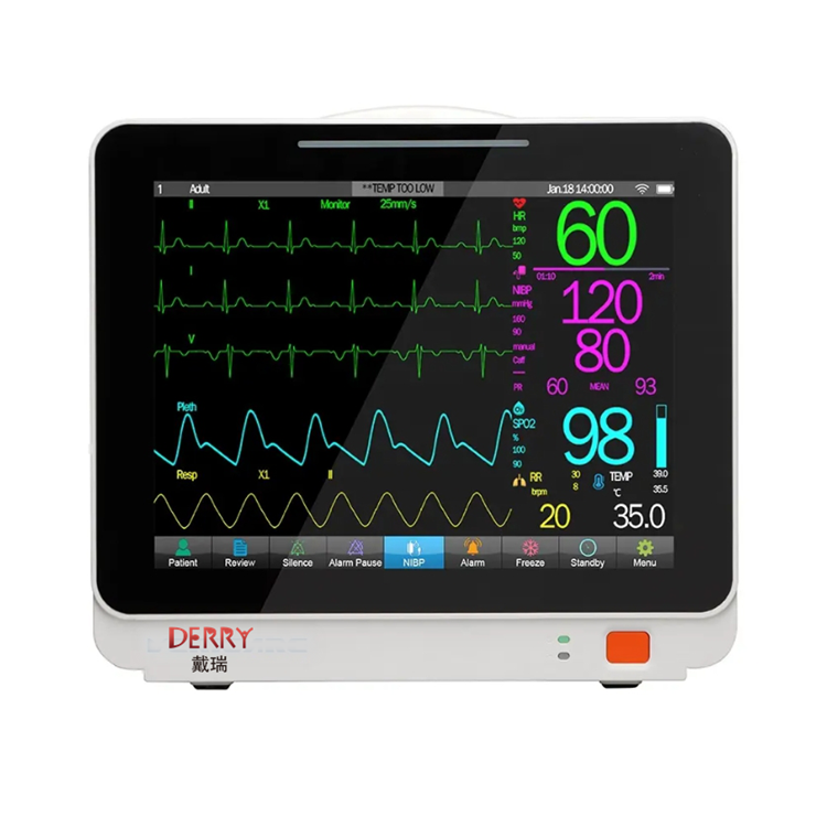 Derry VK12 12 Inch ECG Machine Touch Screen Medical Modular Multi-parameter Patient Monitor Remote Patient Monitoring System