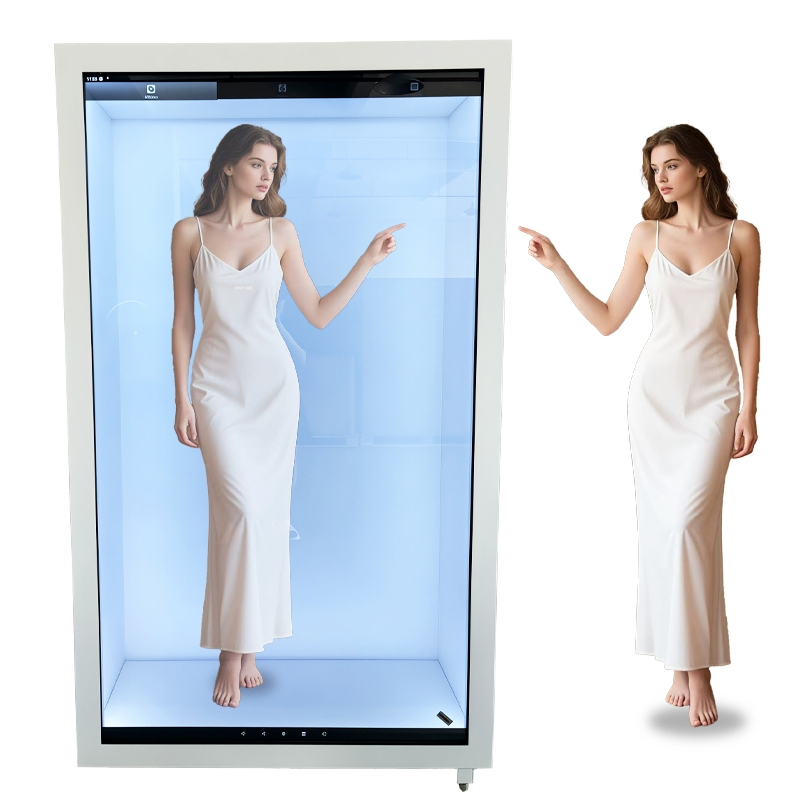 Large Format 75-Inch Virtual Human Holographic LCD Showcase Cabinet with Transparent Touch Technology &amp; Ai Interaction