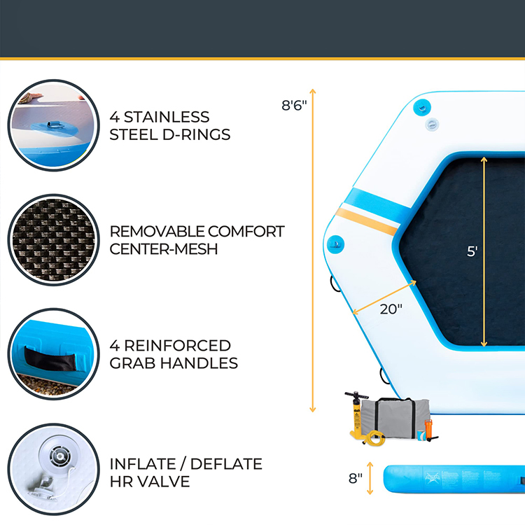 Custom PVC Hexagon Water Inflatable Floating Platform for Leisure